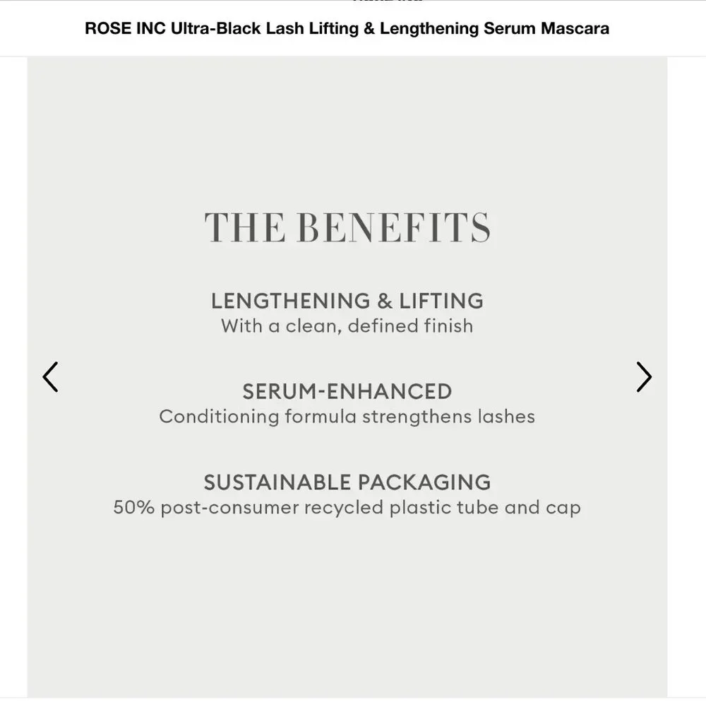 🌷New🌷ROSE INC Ultra-Black Lash Lifting & Lengthening Serum Mascara